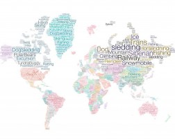 Фотообои Карта мира из слов